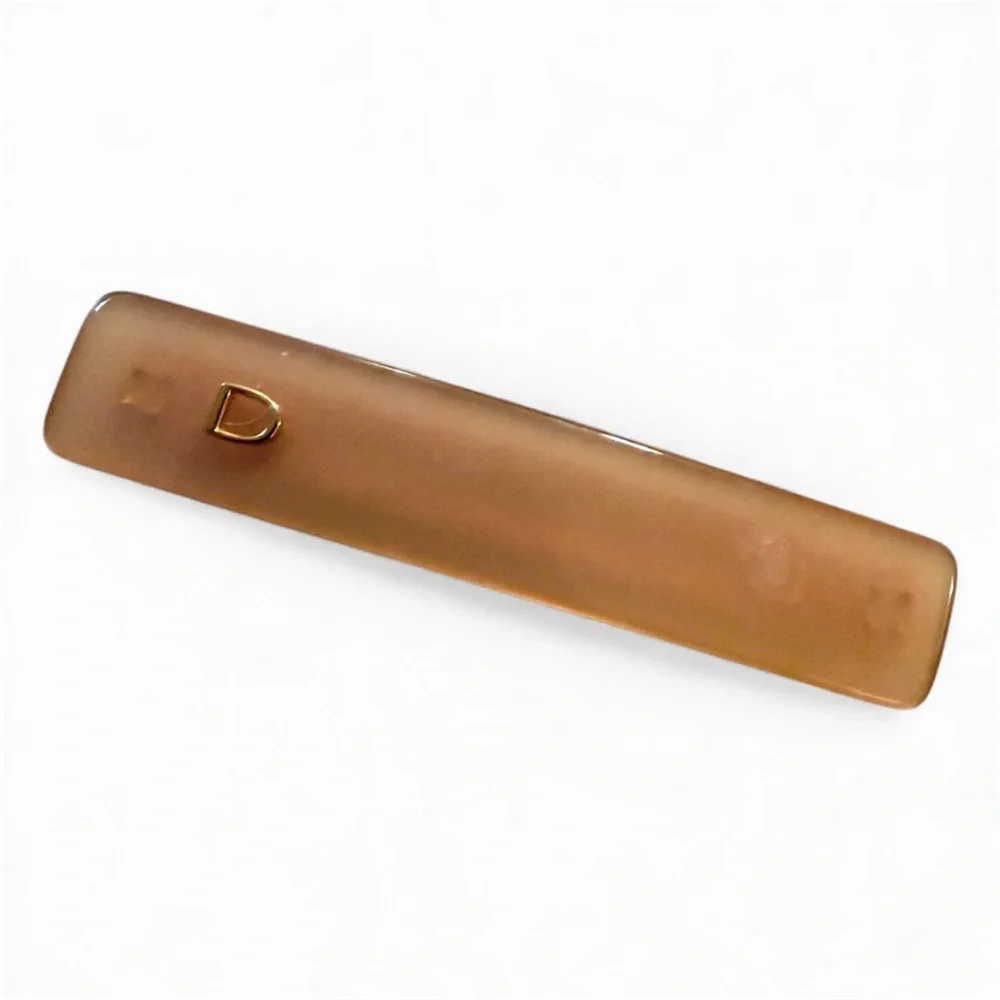 1980’s Vintage Devisage Paris Hair Clip Barrette in Carmel Brown, 3”, Deadstock